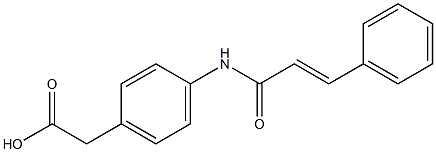 (4-{[(2E)-3-phenylprop-2-enoyl]amino}phenyl)acetic acid Struktur