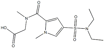 [({4-[(diethylamino)sulfonyl]-1-methyl-1H-pyrrol-2-yl}carbonyl)(methyl)amino]acetic acid Struktur