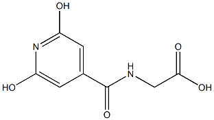 [(2,6-dihydroxyisonicotinoyl)amino]acetic acid Struktur