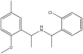 [1-(2-chlorophenyl)ethyl][1-(2-methoxy-5-methylphenyl)ethyl]amine Struktur