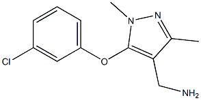 [5-(3-chlorophenoxy)-1,3-dimethyl-1H-pyrazol-4-yl]methanamine Struktur