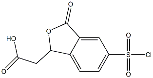 [5-(chlorosulfonyl)-3-oxo-1,3-dihydro-2-benzofuran-1-yl]acetic acid Struktur