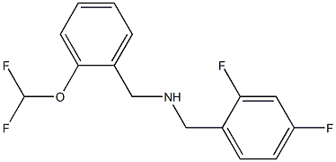 {[2-(difluoromethoxy)phenyl]methyl}[(2,4-difluorophenyl)methyl]amine Struktur