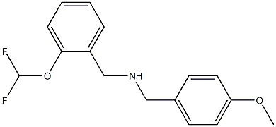 {[2-(difluoromethoxy)phenyl]methyl}[(4-methoxyphenyl)methyl]amine Struktur