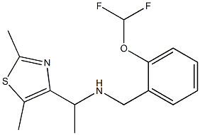 {[2-(difluoromethoxy)phenyl]methyl}[1-(2,5-dimethyl-1,3-thiazol-4-yl)ethyl]amine Struktur