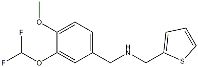 {[3-(difluoromethoxy)-4-methoxyphenyl]methyl}(thiophen-2-ylmethyl)amine Struktur