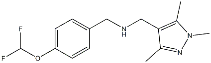 {[4-(difluoromethoxy)phenyl]methyl}[(1,3,5-trimethyl-1H-pyrazol-4-yl)methyl]amine Struktur