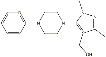 {1,3-dimethyl-5-[4-(pyridin-2-yl)piperazin-1-yl]-1H-pyrazol-4-yl}methanol Struktur