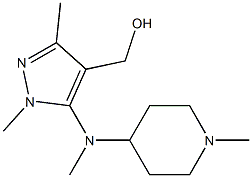 {1,3-dimethyl-5-[methyl(1-methylpiperidin-4-yl)amino]-1H-pyrazol-4-yl}methanol Struktur