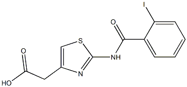 {2-[(2-iodobenzoyl)amino]-1,3-thiazol-4-yl}acetic acid Struktur