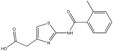 {2-[(2-methylbenzoyl)amino]-1,3-thiazol-4-yl}acetic acid Struktur