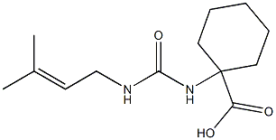 1-({[(3-methylbut-2-enyl)amino]carbonyl}amino)cyclohexanecarboxylic acid Struktur