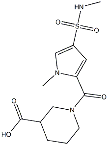 1-({1-methyl-4-[(methylamino)sulfonyl]-1H-pyrrol-2-yl}carbonyl)piperidine-3-carboxylic acid Struktur