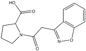 1-(1,2-benzisoxazol-3-ylacetyl)pyrrolidine-2-carboxylic acid Struktur