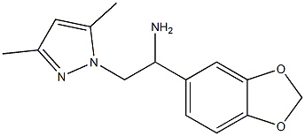 1-(1,3-benzodioxol-5-yl)-2-(3,5-dimethyl-1H-pyrazol-1-yl)ethanamine Struktur