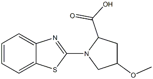 1-(1,3-benzothiazol-2-yl)-4-methoxypyrrolidine-2-carboxylic acid Struktur