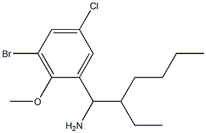 1-(1-amino-2-ethylhexyl)-3-bromo-5-chloro-2-methoxybenzene Struktur