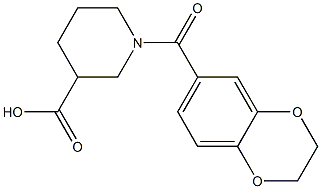 1-(2,3-dihydro-1,4-benzodioxin-6-ylcarbonyl)piperidine-3-carboxylic acid Struktur