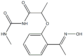 1-(2-{2-[1-(hydroxyimino)ethyl]phenoxy}propanoyl)-3-methylurea Struktur