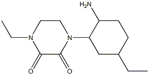 1-(2-amino-5-ethylcyclohexyl)-4-ethylpiperazine-2,3-dione Struktur