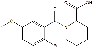 1-(2-bromo-5-methoxybenzoyl)piperidine-2-carboxylic acid Struktur