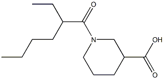 1-(2-ethylhexanoyl)piperidine-3-carboxylic acid Struktur