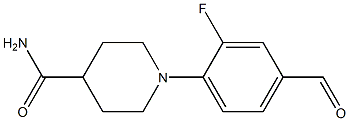 1-(2-fluoro-4-formylphenyl)piperidine-4-carboxamide Struktur