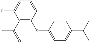 1-(2-fluoro-6-{[4-(propan-2-yl)phenyl]sulfanyl}phenyl)ethan-1-one Struktur