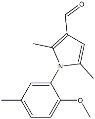 1-(2-methoxy-5-methylphenyl)-2,5-dimethyl-1H-pyrrole-3-carbaldehyde Struktur