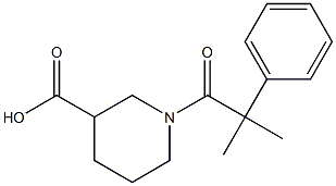 1-(2-methyl-2-phenylpropanoyl)piperidine-3-carboxylic acid Struktur