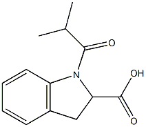 1-(2-methylpropanoyl)-2,3-dihydro-1H-indole-2-carboxylic acid Struktur