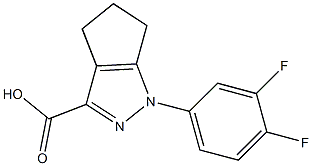 1-(3,4-difluorophenyl)-1,4,5,6-tetrahydrocyclopenta[c]pyrazole-3-carboxylic acid Struktur