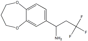 1-(3,4-dihydro-2H-1,5-benzodioxepin-7-yl)-3,3,3-trifluoropropan-1-amine Struktur