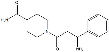 1-(3-amino-3-phenylpropanoyl)piperidine-4-carboxamide Struktur