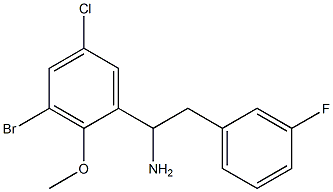 1-(3-bromo-5-chloro-2-methoxyphenyl)-2-(3-fluorophenyl)ethan-1-amine Struktur