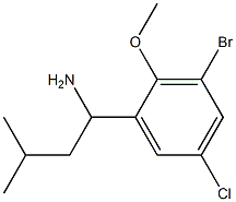 1-(3-bromo-5-chloro-2-methoxyphenyl)-3-methylbutan-1-amine Struktur