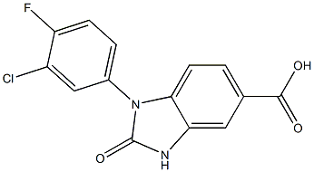 1-(3-chloro-4-fluorophenyl)-2-oxo-2,3-dihydro-1H-1,3-benzodiazole-5-carboxylic acid Struktur