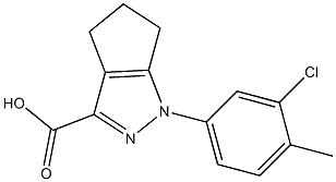 1-(3-chloro-4-methylphenyl)-1,4,5,6-tetrahydrocyclopenta[c]pyrazole-3-carboxylic acid Struktur