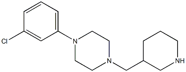 1-(3-chlorophenyl)-4-(piperidin-3-ylmethyl)piperazine Struktur