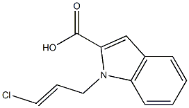 1-(3-chloroprop-2-en-1-yl)-1H-indole-2-carboxylic acid Struktur