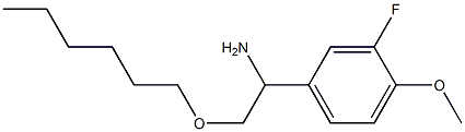 1-(3-fluoro-4-methoxyphenyl)-2-(hexyloxy)ethan-1-amine Struktur