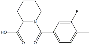 1-(3-fluoro-4-methylbenzoyl)piperidine-2-carboxylic acid Struktur