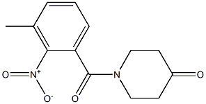 1-(3-methyl-2-nitrobenzoyl)piperidin-4-one Struktur