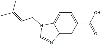 1-(3-methylbut-2-en-1-yl)-1H-1,3-benzodiazole-5-carboxylic acid Struktur