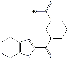 1-(4,5,6,7-tetrahydro-1-benzothiophen-2-ylcarbonyl)piperidine-3-carboxylic acid Struktur