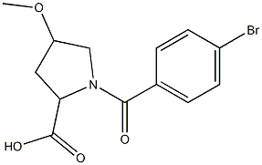 1-(4-bromobenzoyl)-4-methoxypyrrolidine-2-carboxylic acid Struktur