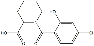 1-(4-chloro-2-hydroxybenzoyl)piperidine-2-carboxylic acid Struktur