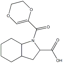 1-(5,6-dihydro-1,4-dioxin-2-ylcarbonyl)-octahydro-1H-indole-2-carboxylic acid Struktur