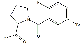 1-(5-bromo-2-fluorobenzoyl)pyrrolidine-2-carboxylic acid Struktur