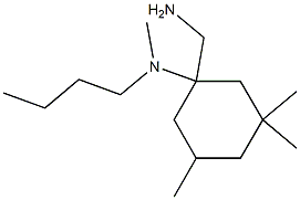 1-(aminomethyl)-N-butyl-N,3,3,5-tetramethylcyclohexan-1-amine Struktur